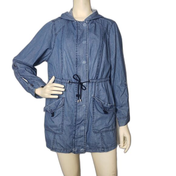 TORRID Denim Jean Lightweight Hooded Jacket Womens Plus Size 1 - Picture 7 of 7